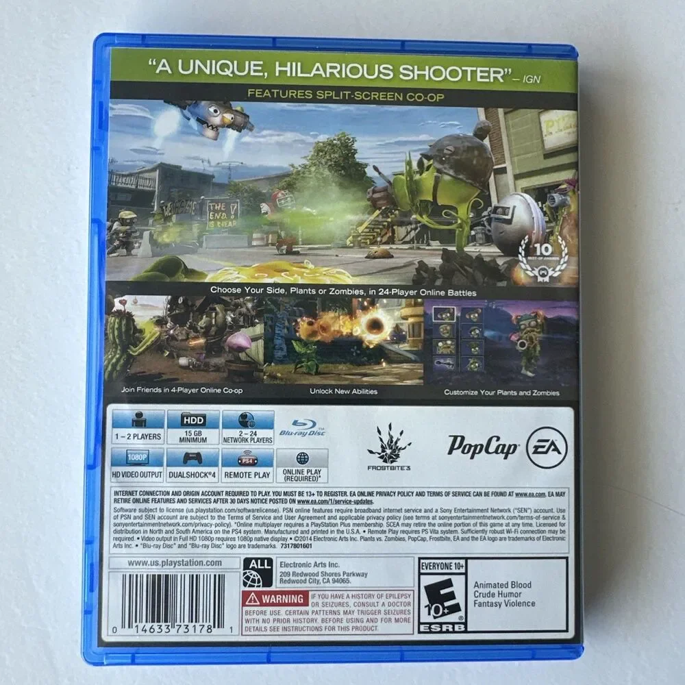 Plants vs. Zombies: Garden Warfare (Sony PlayStation 4, 2014) PS4 TESTED WORKS